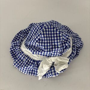 Janie and Jack blue check gingham summer hat baby 0-6 mo
